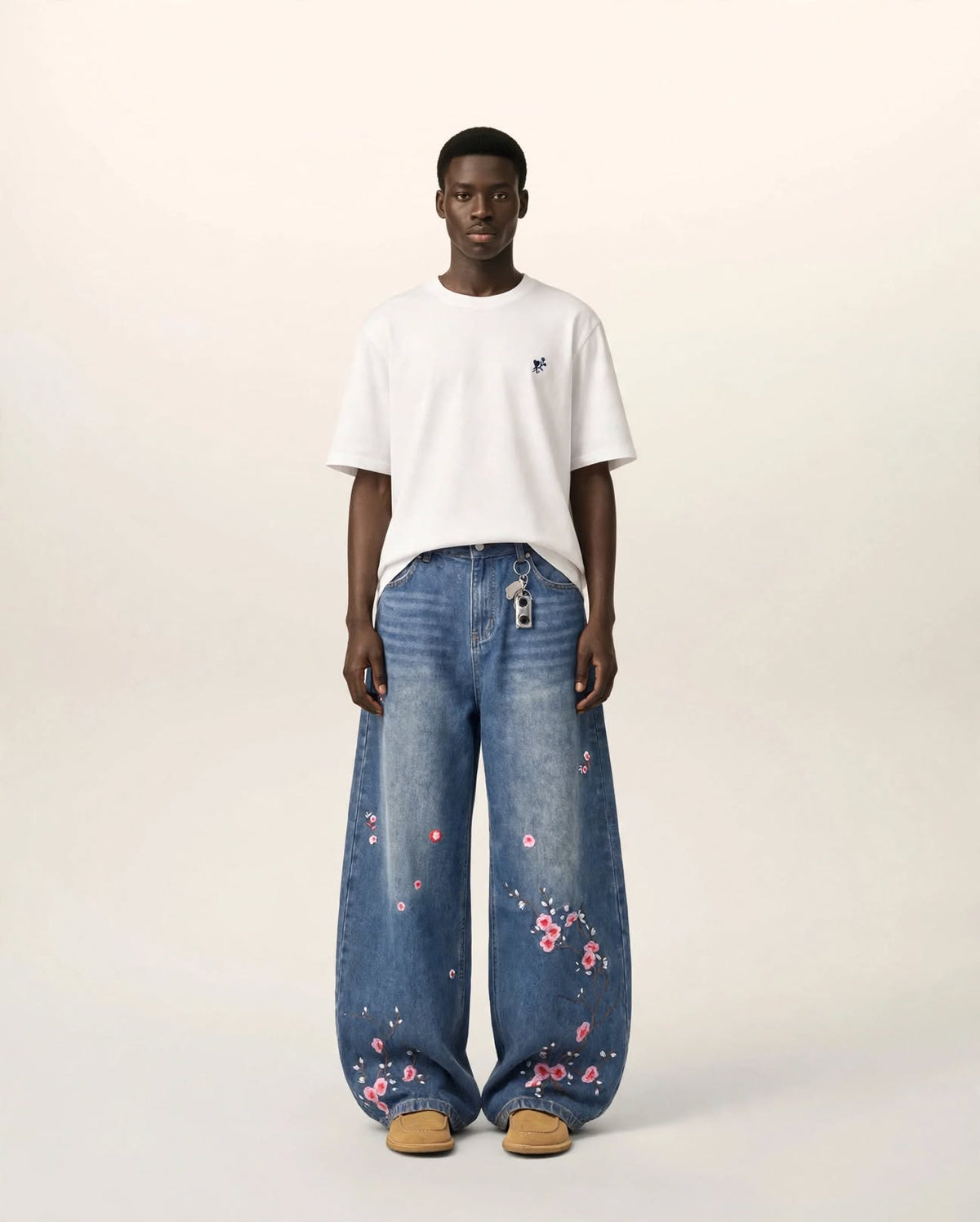 LES CERISIERS | Floral Balloon Denim Jeans