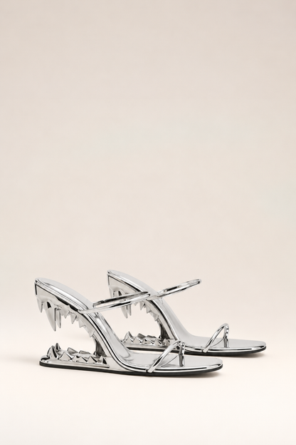 ODILE | Chrome Statement Heels