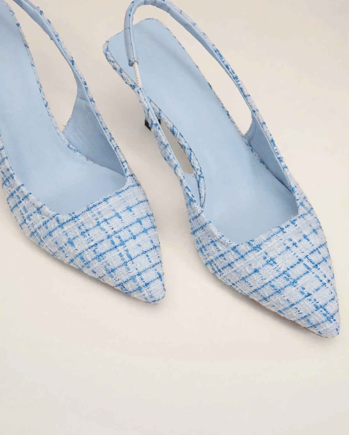 ALIX | Tweed Slingback Kitten Heels