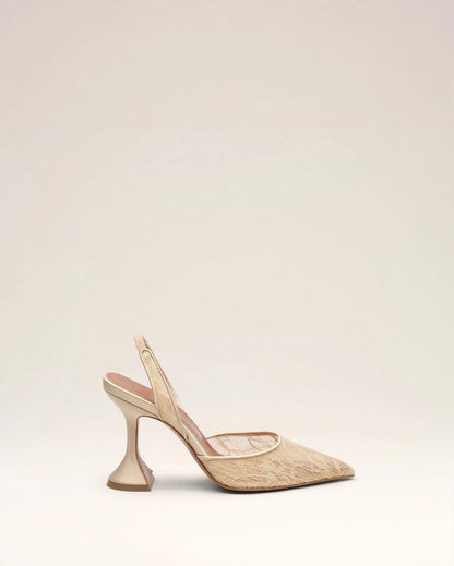 SOLÈNE | Lace Slingback Heels