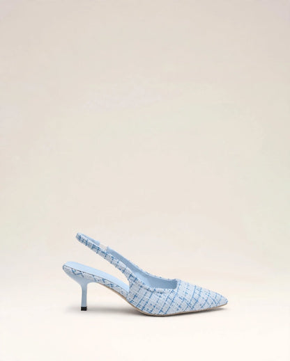 ALIX | Tweed Slingback Kitten Heels