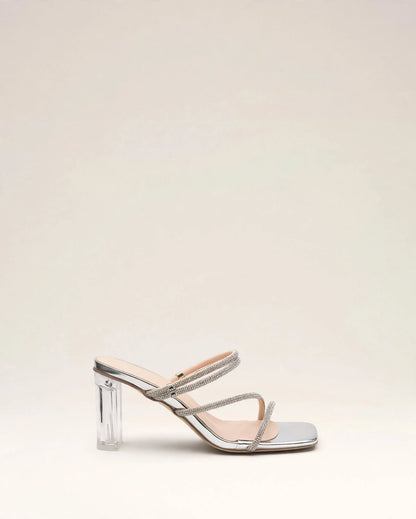 ÉLYSÉE | The Crystal Clear-Heel Mules