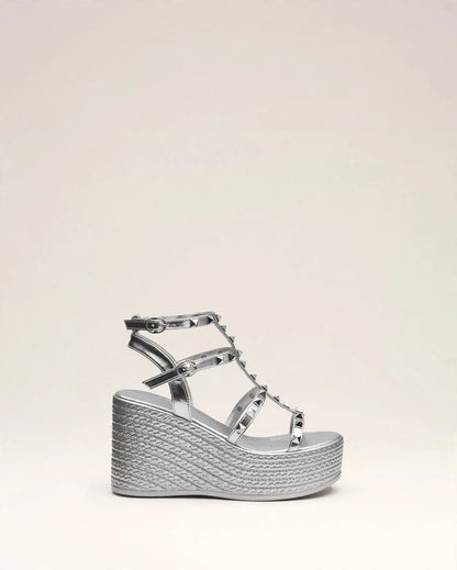 ZÉLIE | The Studded Platform Wedges Heels