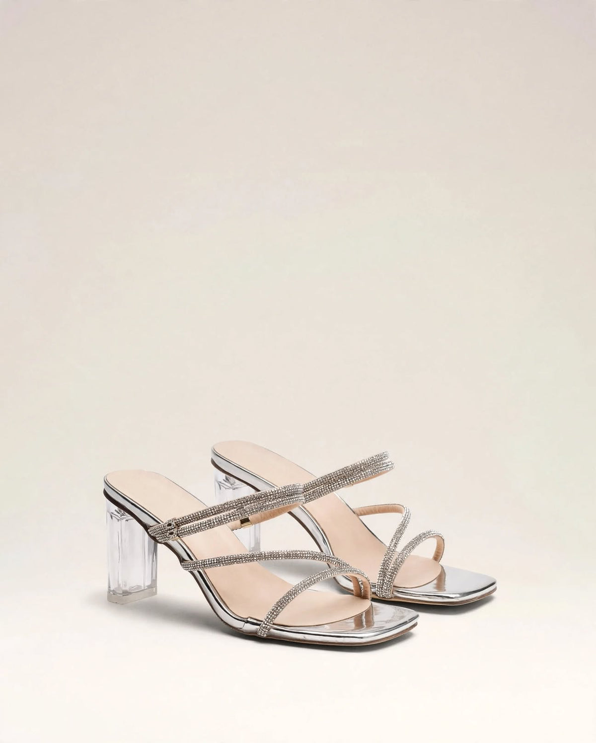 ÉLYSÉE | The Crystal Clear-Heel Mules