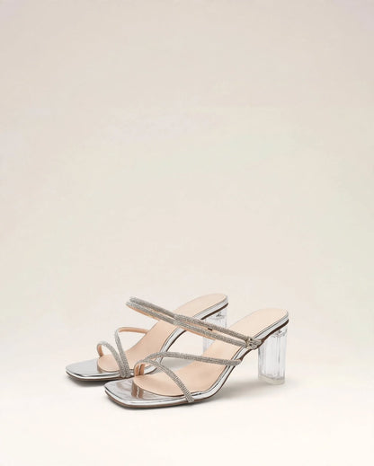 ÉLYSÉE | The Crystal Clear-Heel Mules
