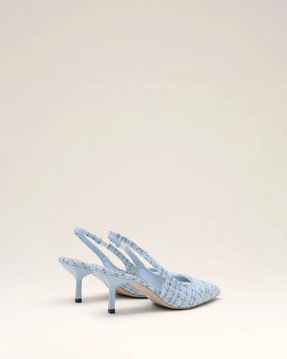 ALIX | Tweed Slingback Kitten Heels