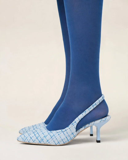 ALIX | Tweed Slingback Kitten Heels