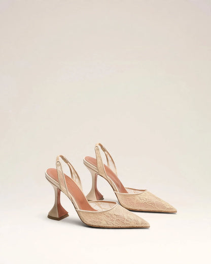 SOLÈNE | Lace Slingback Heels