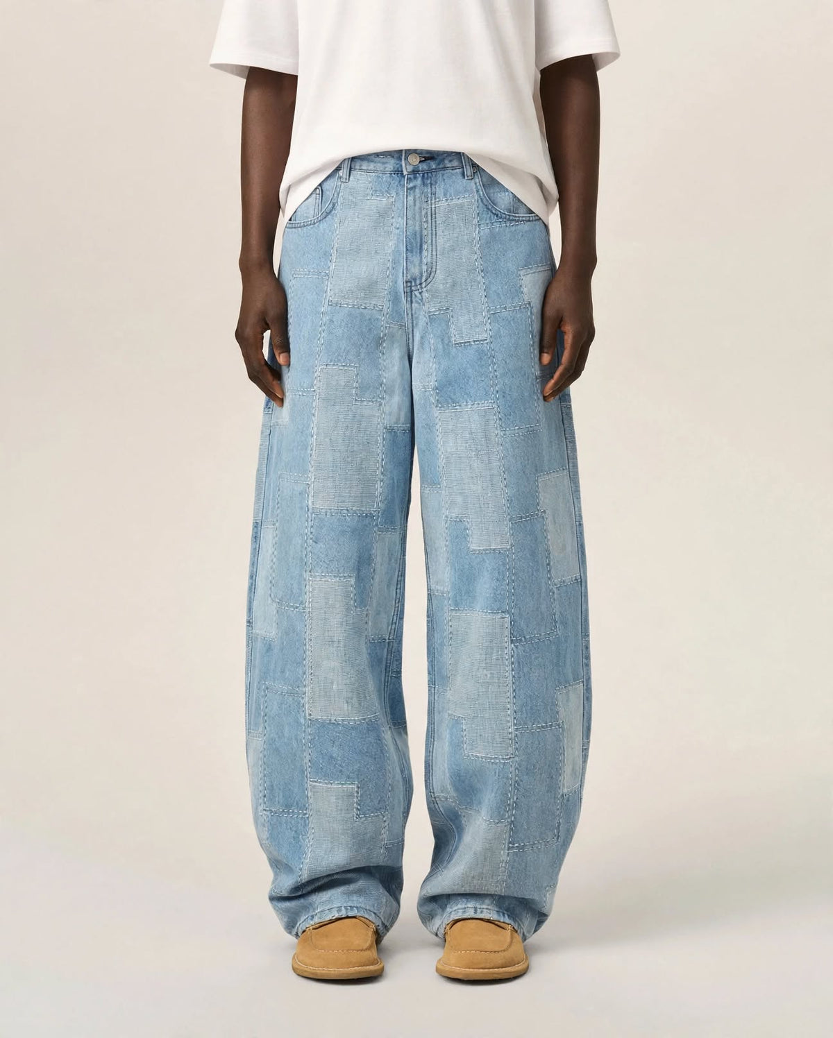 L'ASSEMBLAGE | Patchwork Wide-Leg Denim Jeans