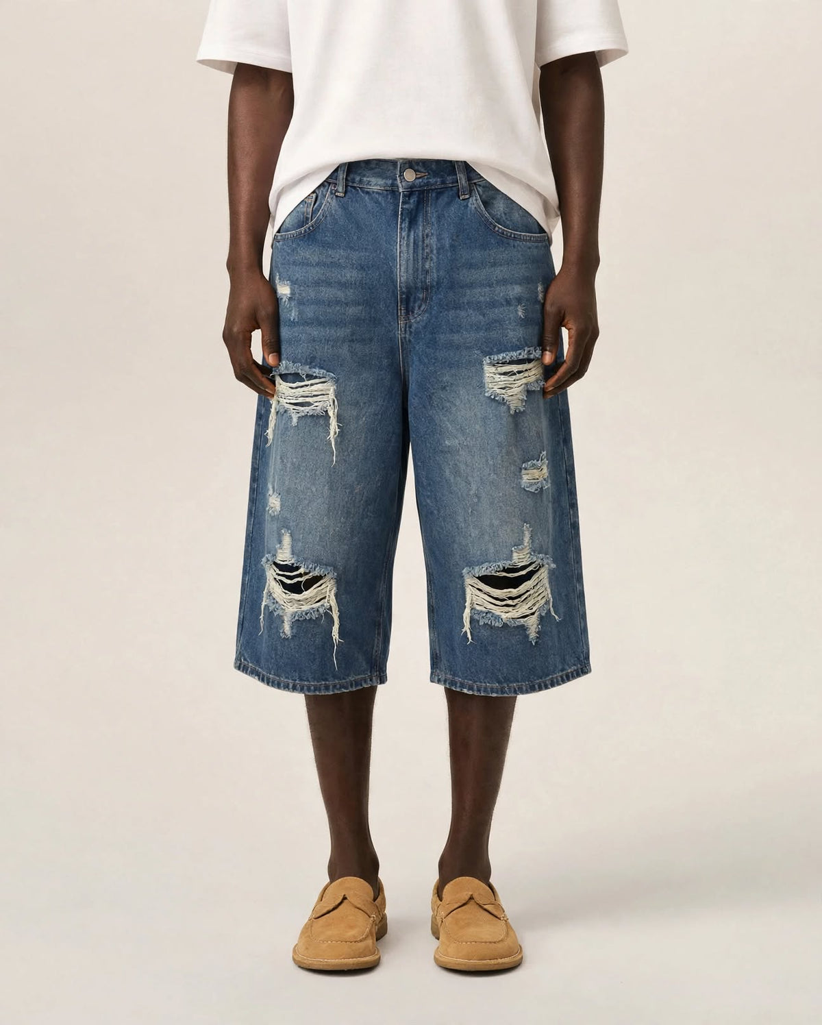 RIVE GAUCHE | Distressed Jorts