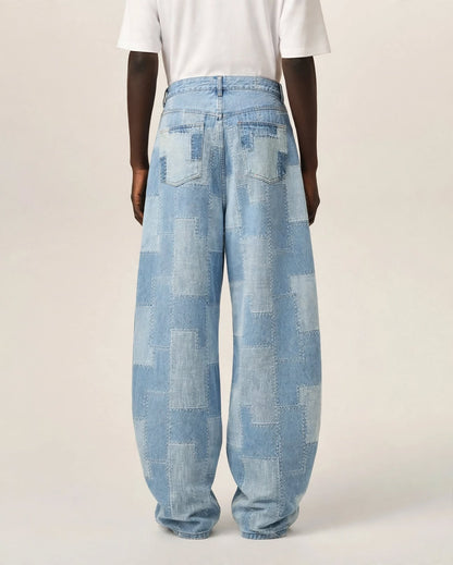 L'ASSEMBLAGE | Patchwork Wide-Leg Denim Jeans