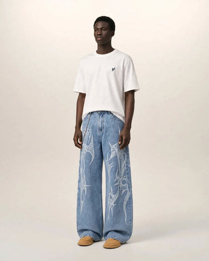LA GRIFFE | Tribal Graphic Denim Jeans