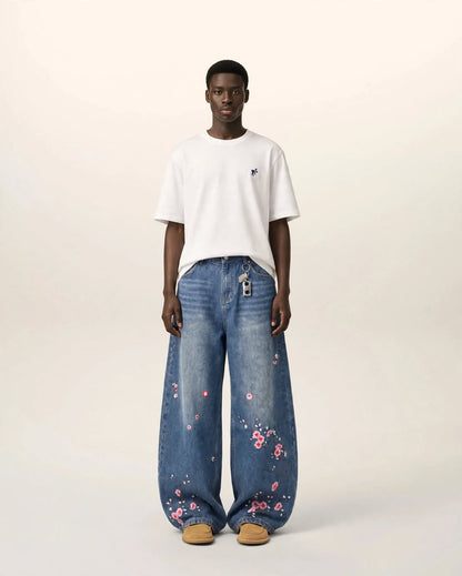 LES CERISIERS | Floral Balloon Denim Jeans