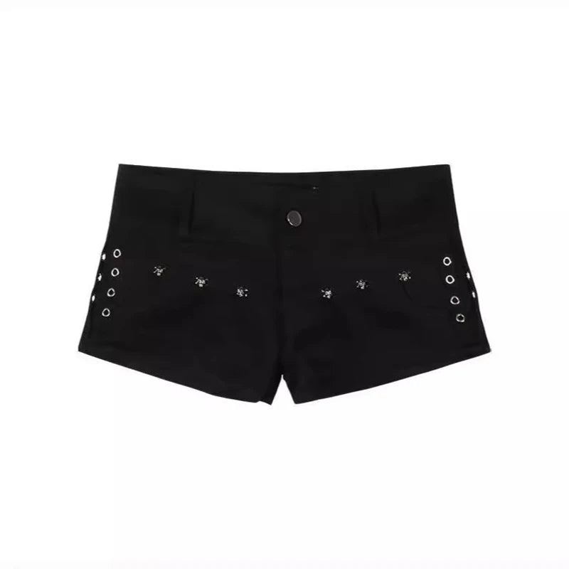 Y2k Low Waist Rivet Shorts
