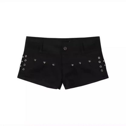 Y2k Low Waist Rivet Shorts