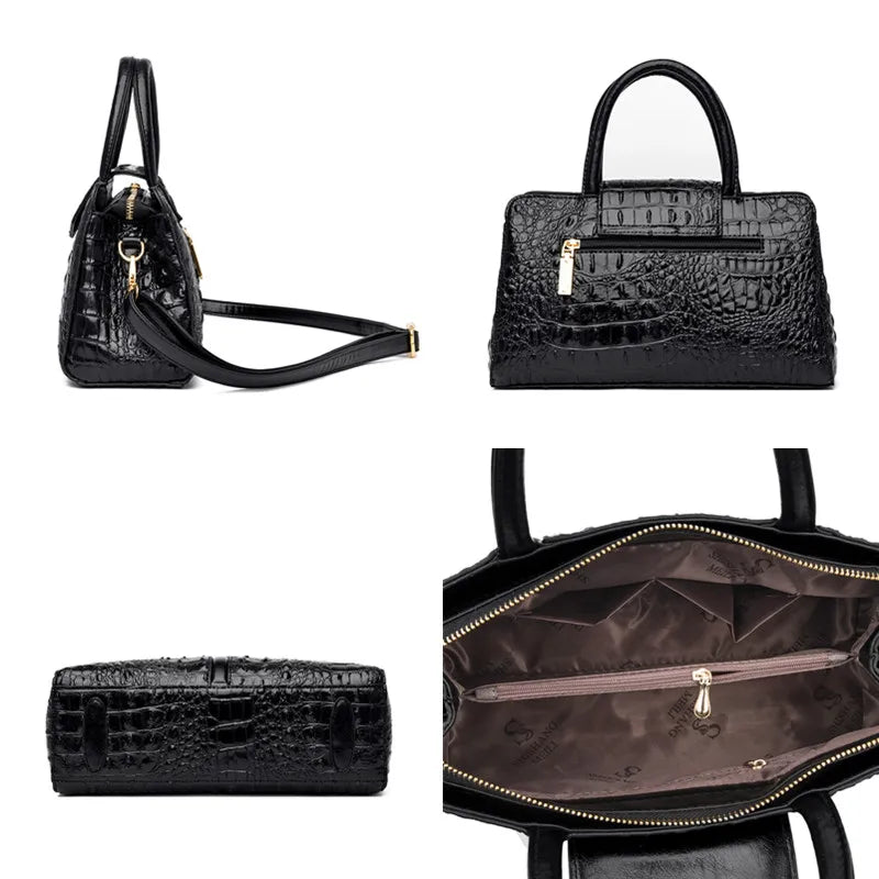 CROC NOIR TOTE