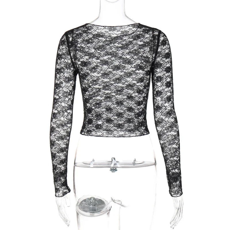 NOIR LACE MESH TOP