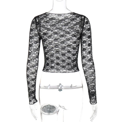 NOIR LACE MESH TOP