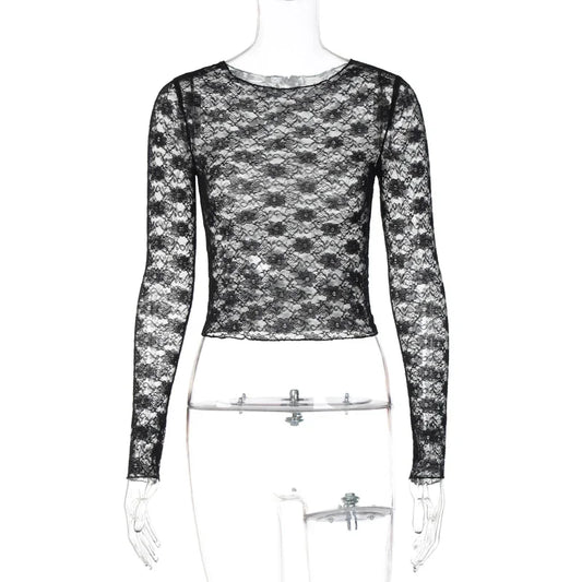 NOIR LACE MESH TOP