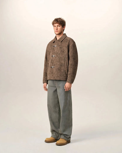 AMADEO | The Suede-Effect Clasp Jacket