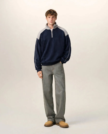 ÉLIAN | The Contrast Quarter-Zip Fleece Jacket