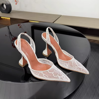 SOLÈNE | Lace Slingback Heels